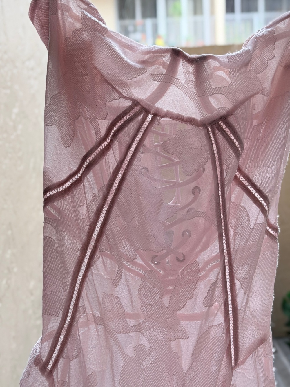 House of CB Blush Floral Lace Slip Gown - Picture 12 of 14